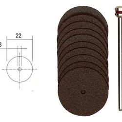Disques à tronçonner en corindon 22mm (x10) + support Proxxon Proxxon PRX-28810 - 1