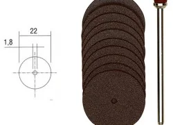 22mm (x10) corundum cutting discs + Proxxon support - PRX-28810