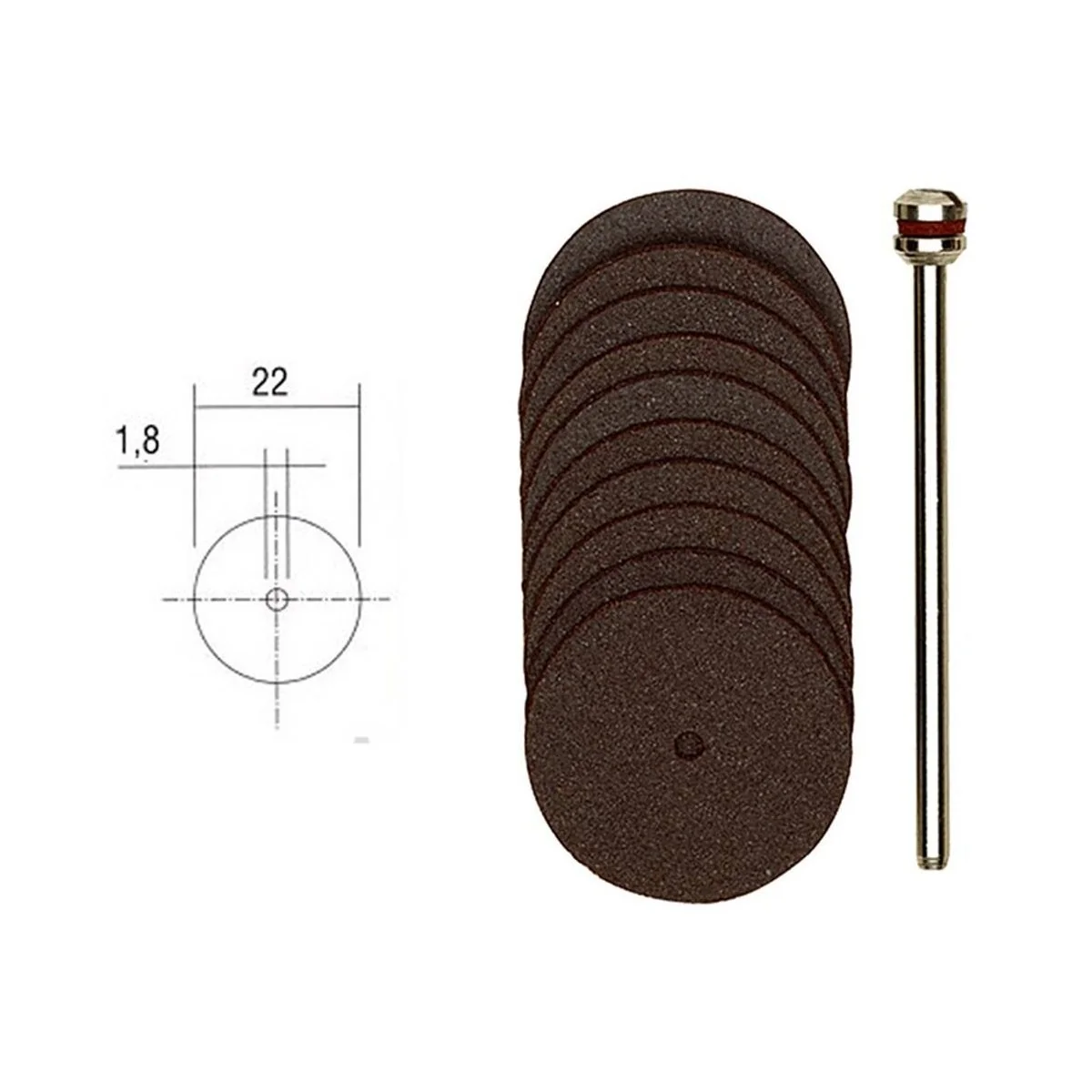 Proxxon 22mm Corundum Cutting Discs (x10) + Holder