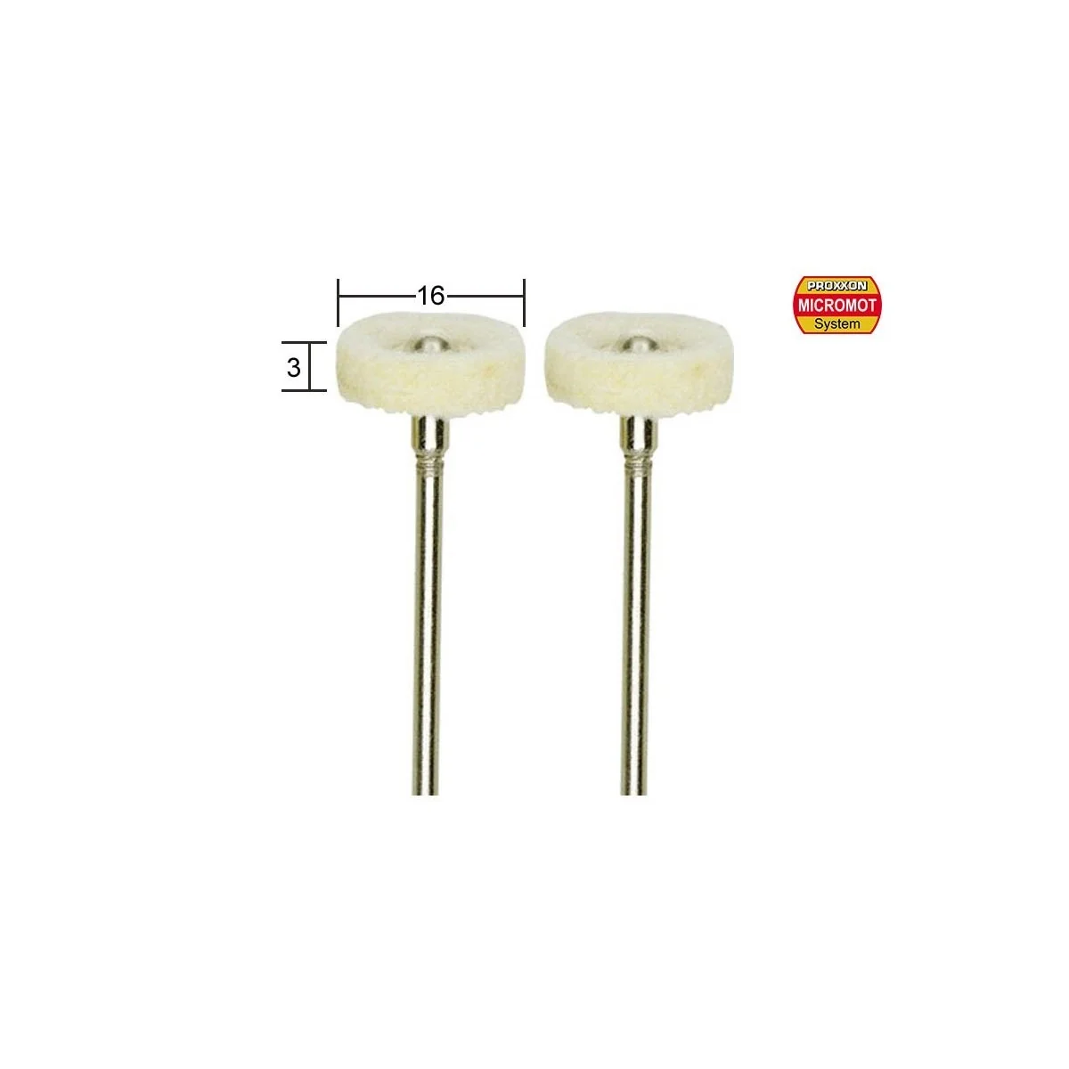 Polissoir en feutre disque, 16x3mm, 2 pièces Proxxon Proxxon PRX-28803 - 1