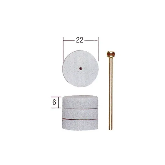 PRX-28296-Elastic polishing disc, Ø 22 mm, 4 pieces + 1 rod Proxxon