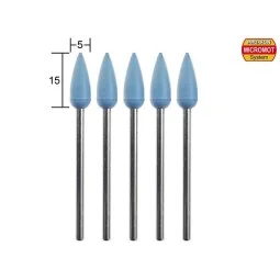 Proxxon 5-piece ogive-shaped silicone polishing pads, Ø 5mm