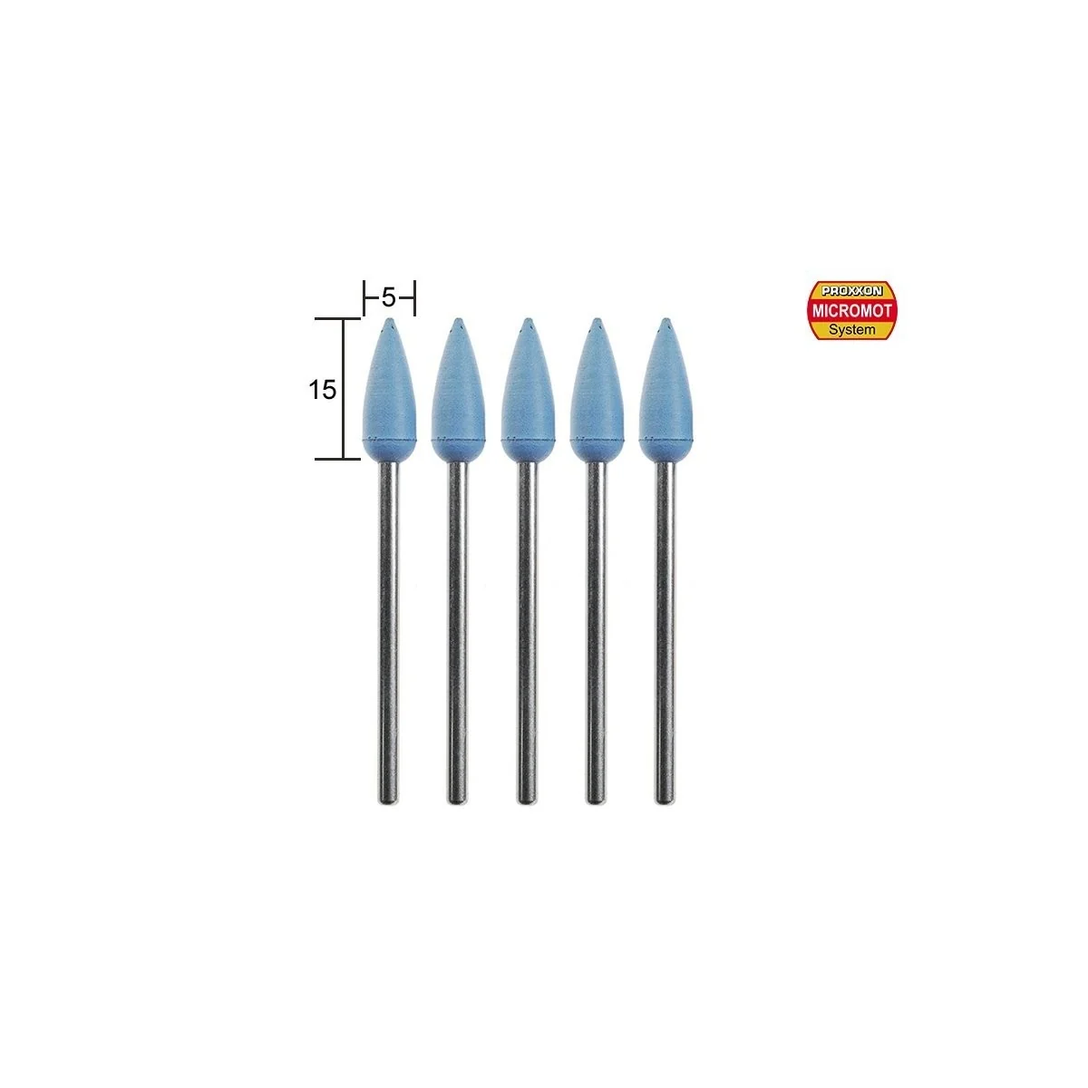 Polissoirs en silicone forme ogive, Ø 5mm, 5 pièces Proxxon Proxxon PRX-28288 - 1