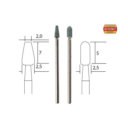 PRX-28270-Meules en carbure de silicium, forme pointues (x2) Proxxon