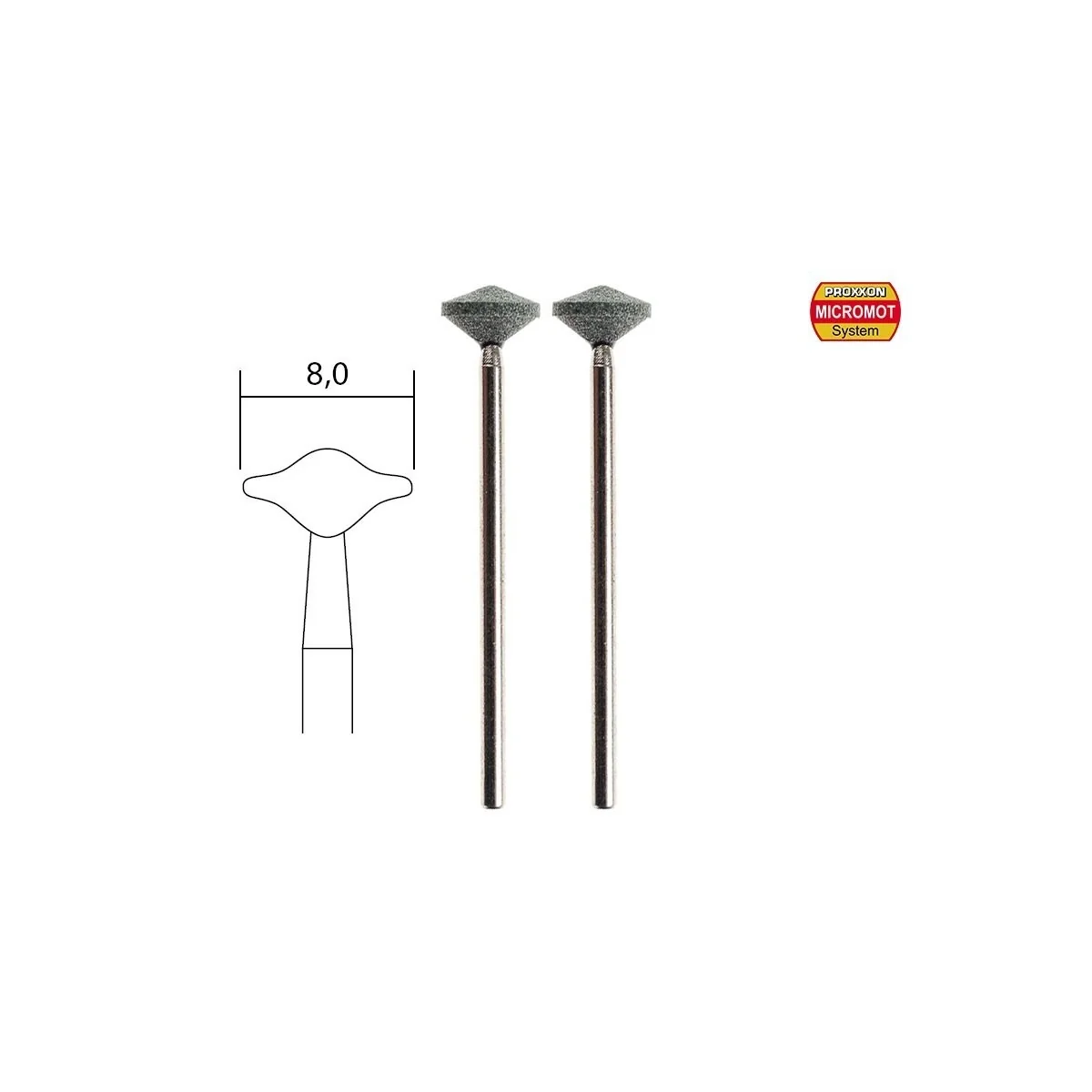 Silicon carbide grinding wheels, lens shape (x2) Proxxon - PRX-28272