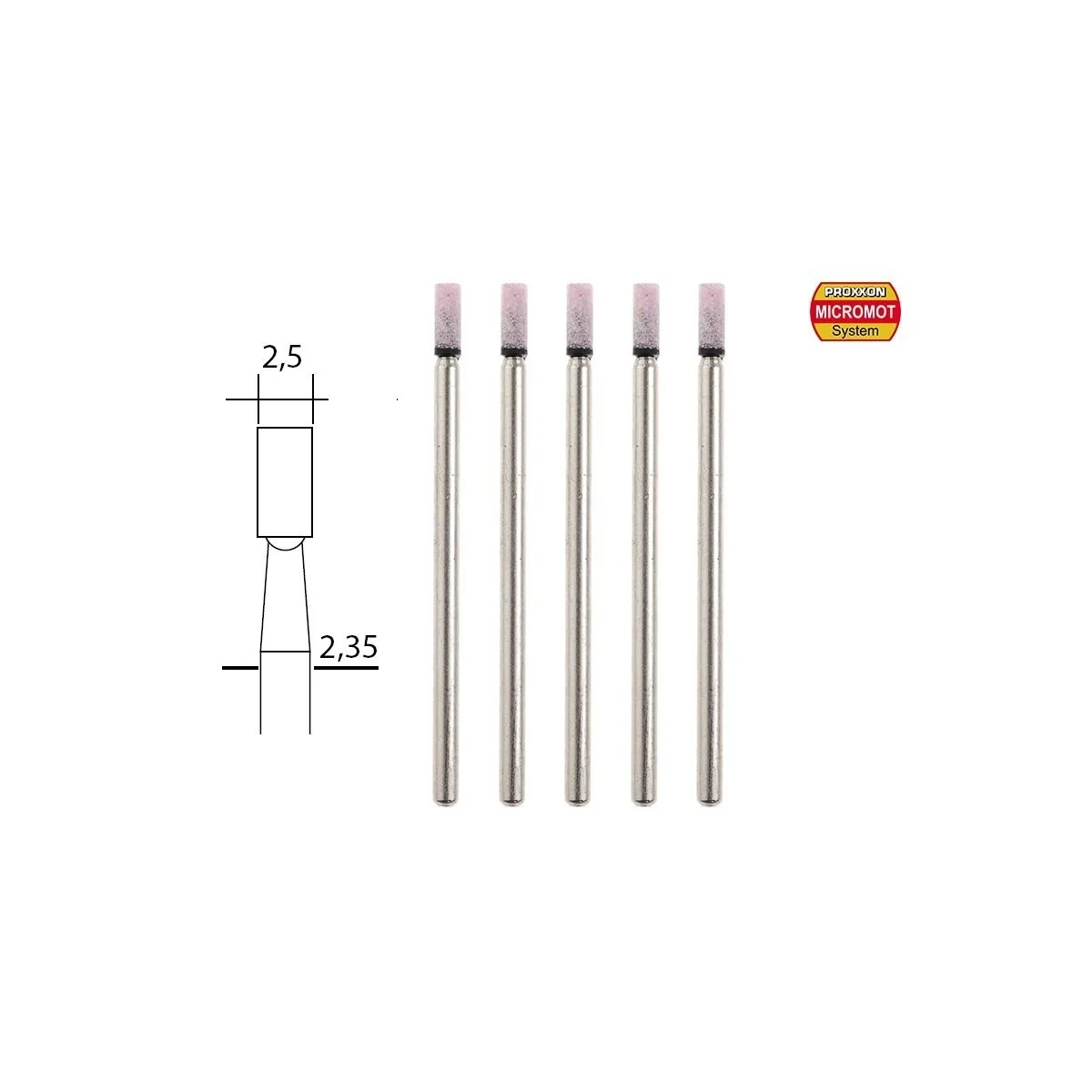 Corundum wheels, Ø 2.5mm (x5) Proxxon - PRX-28774