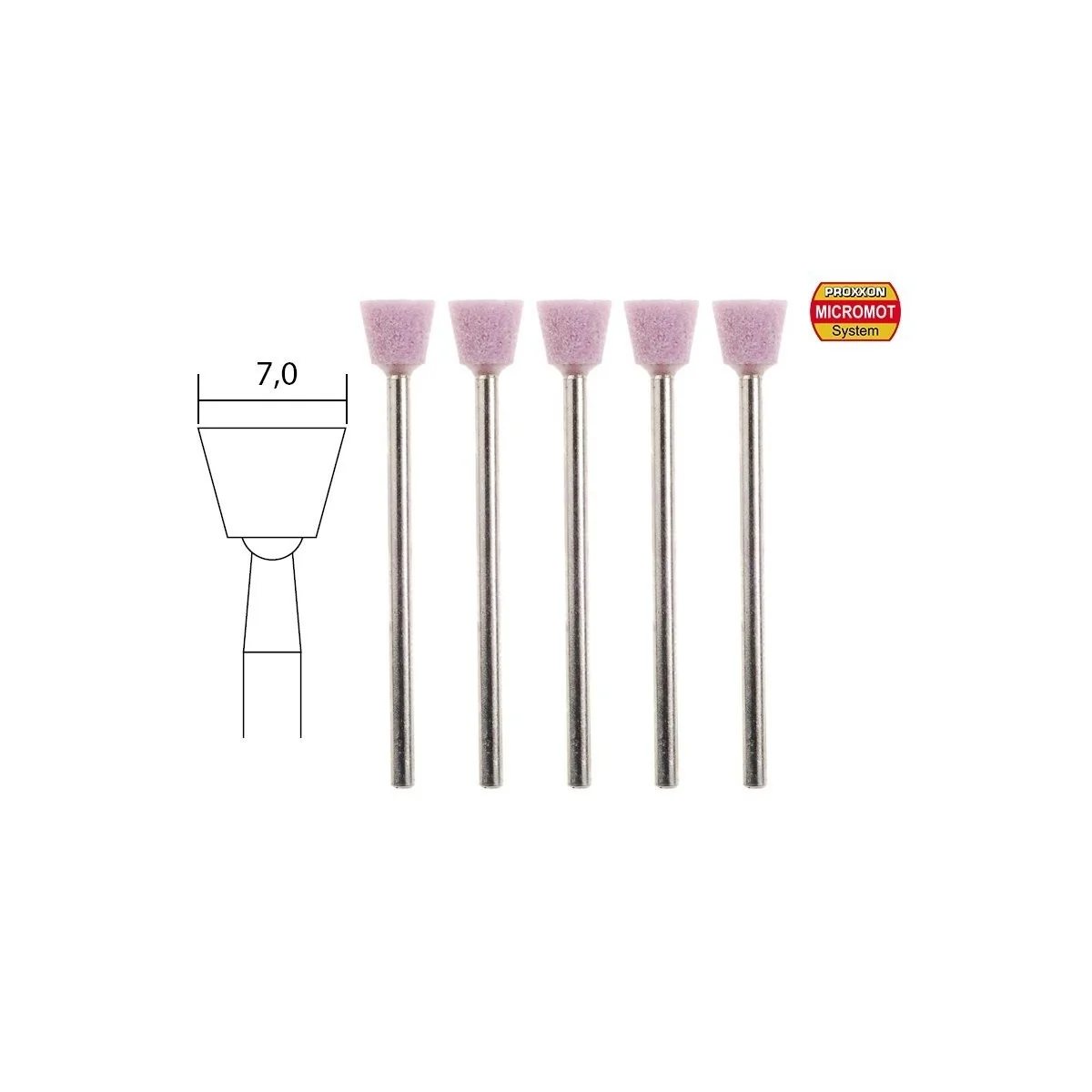 Corundum grinding wheels, Ø 7mm (x5) Proxxon
