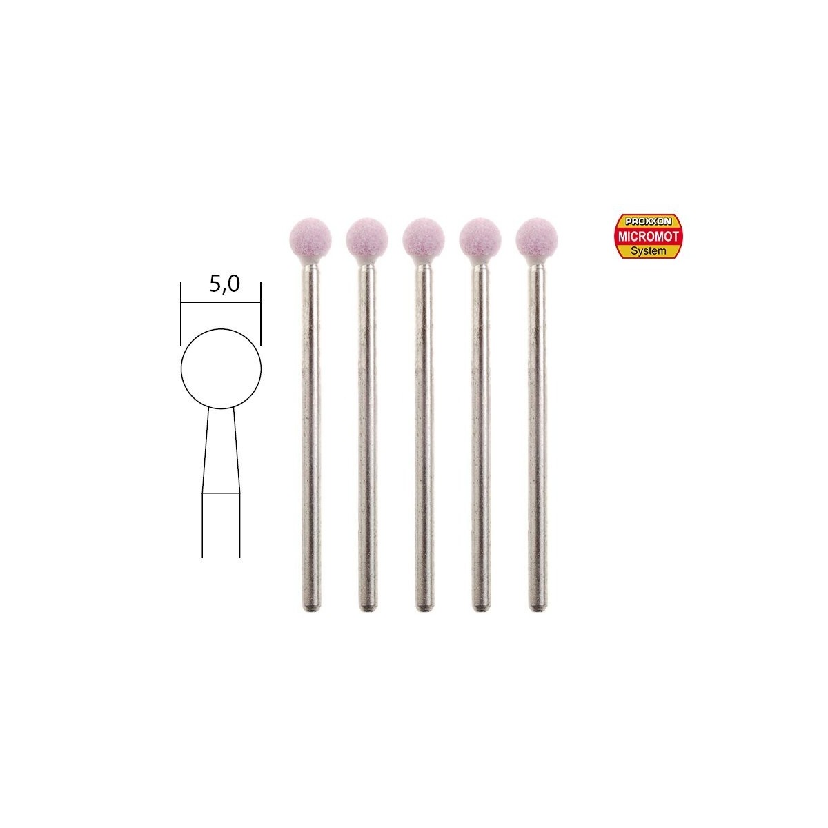 Meules en corindon, Ø 5mm (x5) Proxxon Proxxon PRX-28772 - 1