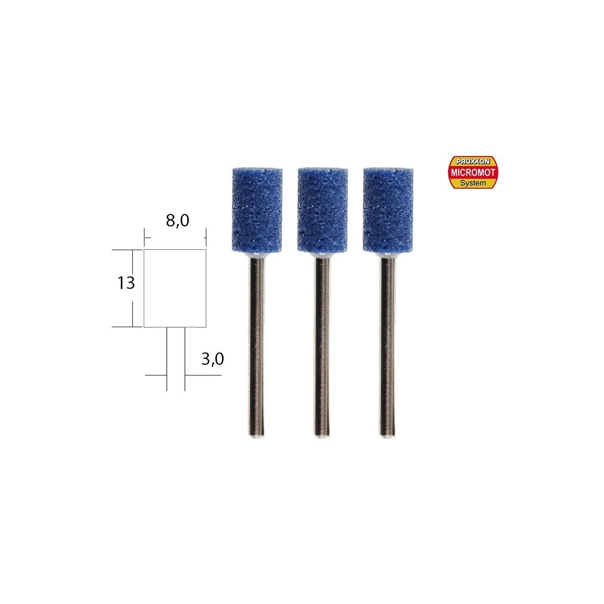 Meules en corindon, cylindrique Ø 8mm (x3) Proxxon Proxxon PRX-28781 - 1