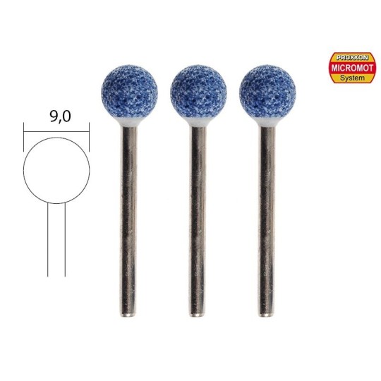PRX-28782-Corundum wheels, ball Ø 9mm (x3) Proxxon