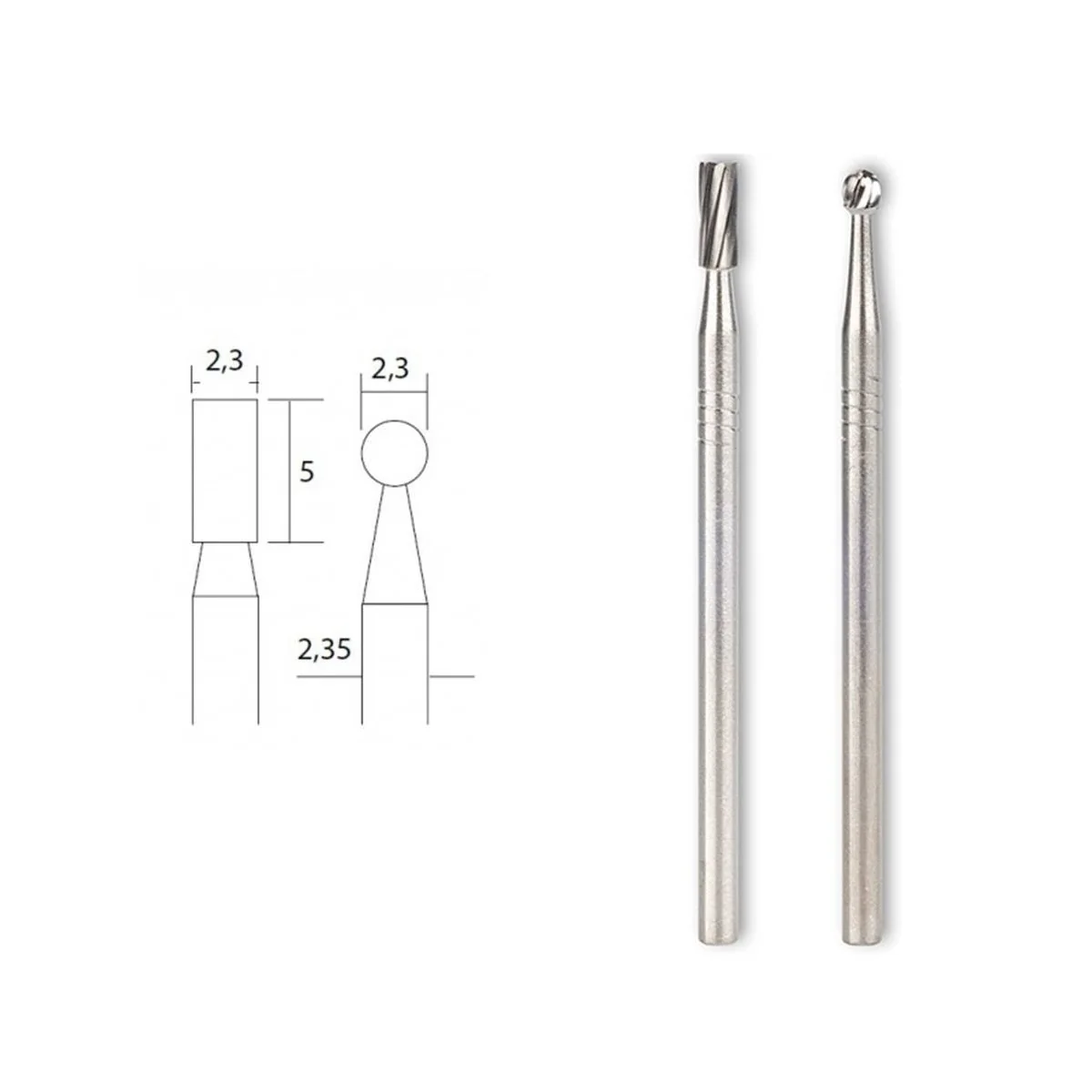 Proxxon carbide end mills with round and cylindrical tips