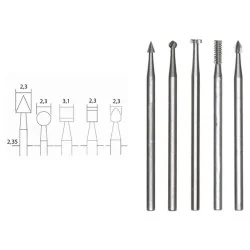 Fraise embout en acier wolfram-vanadium, 5 formes Proxxon Proxxon PRX-28710 - 1