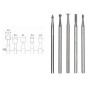 PRX-28710-Proxxon wolfram-vanadium steel end mill, 5 shapes