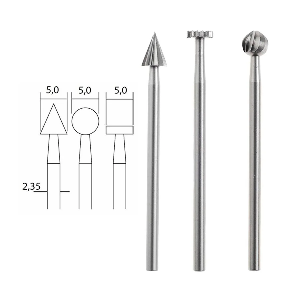 Fraise embout en acier wolfram-vanadium, 3 formes Proxxon Proxxon PRX-28720 - 1 Fraise embout en acier wolfram-vanadium, 3 formes Proxxon Proxxon PRX-28720 - 1