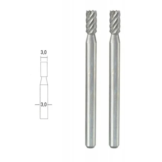 PRX-28722-Cutter tip steel wolfram-vanadium, cylindrical Ø 3mm (x2) Proxxon