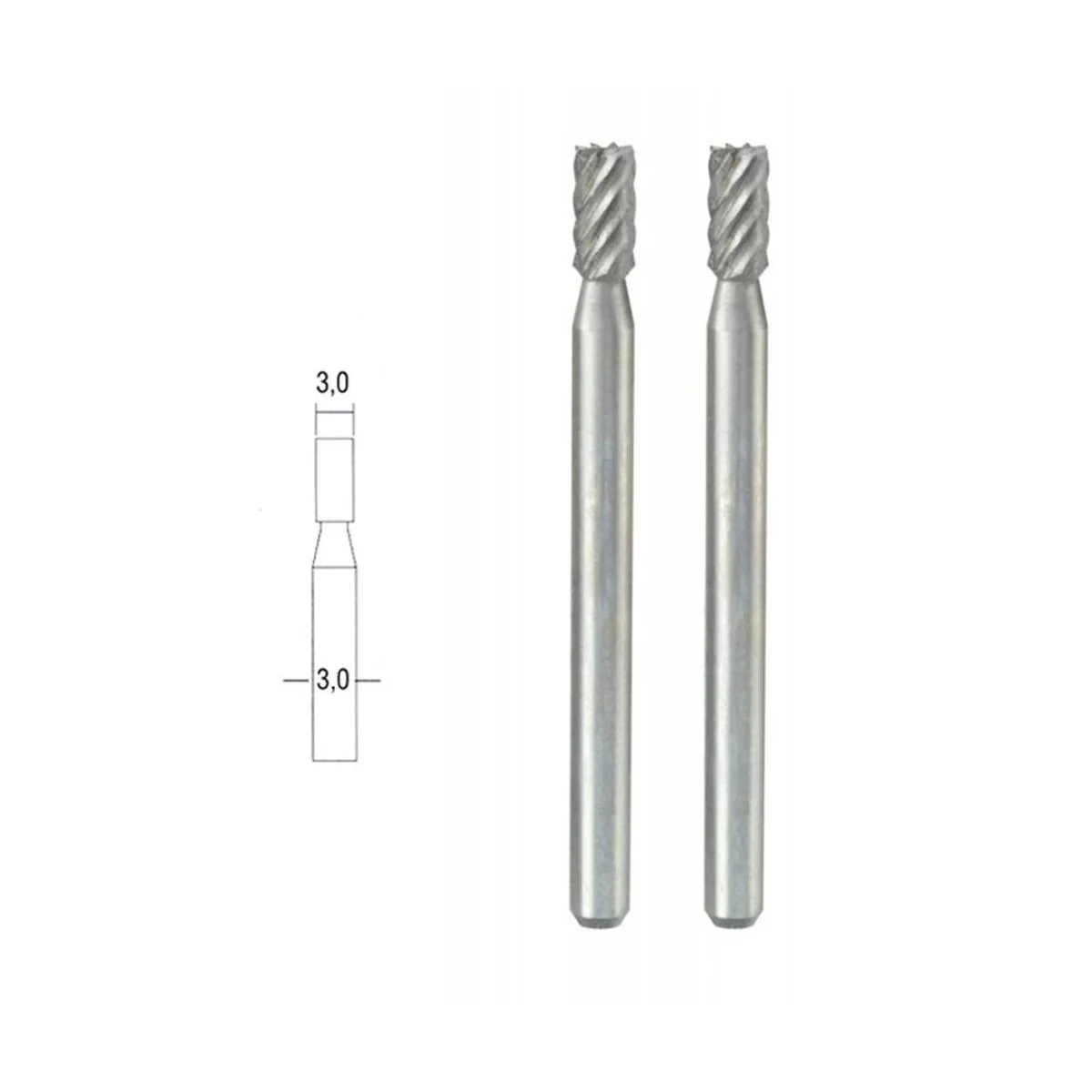Cutter tip steel wolfram-vanadium, cylindrical Ø 3mm (x2) Proxxon -...
