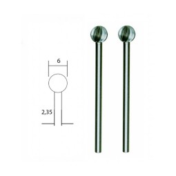 Cutter tip steel wolfram-vanadium, ball Ø 6mm (x2) Proxxon - PRX-28725