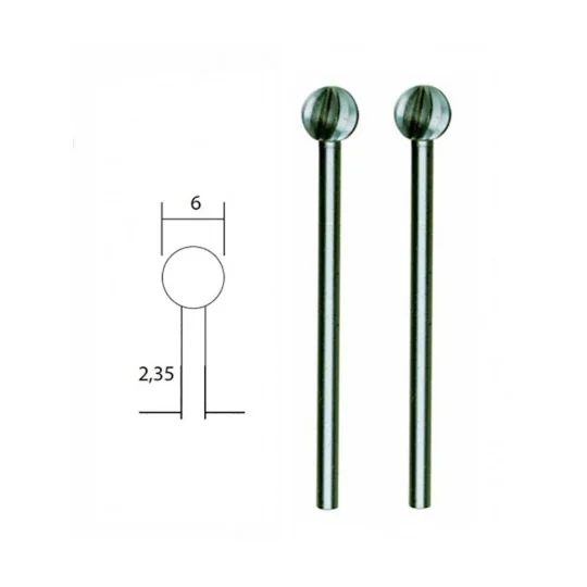 Fraise embout acier wolfram-vanadium, boule Ø 6mm (x2) Proxxon Proxxon PRX-28725 - 1 PRX-28725-Fraise embout acier wolfram-vanadium, boule Ø 6mm (x2) Proxxon - PRX-28725
