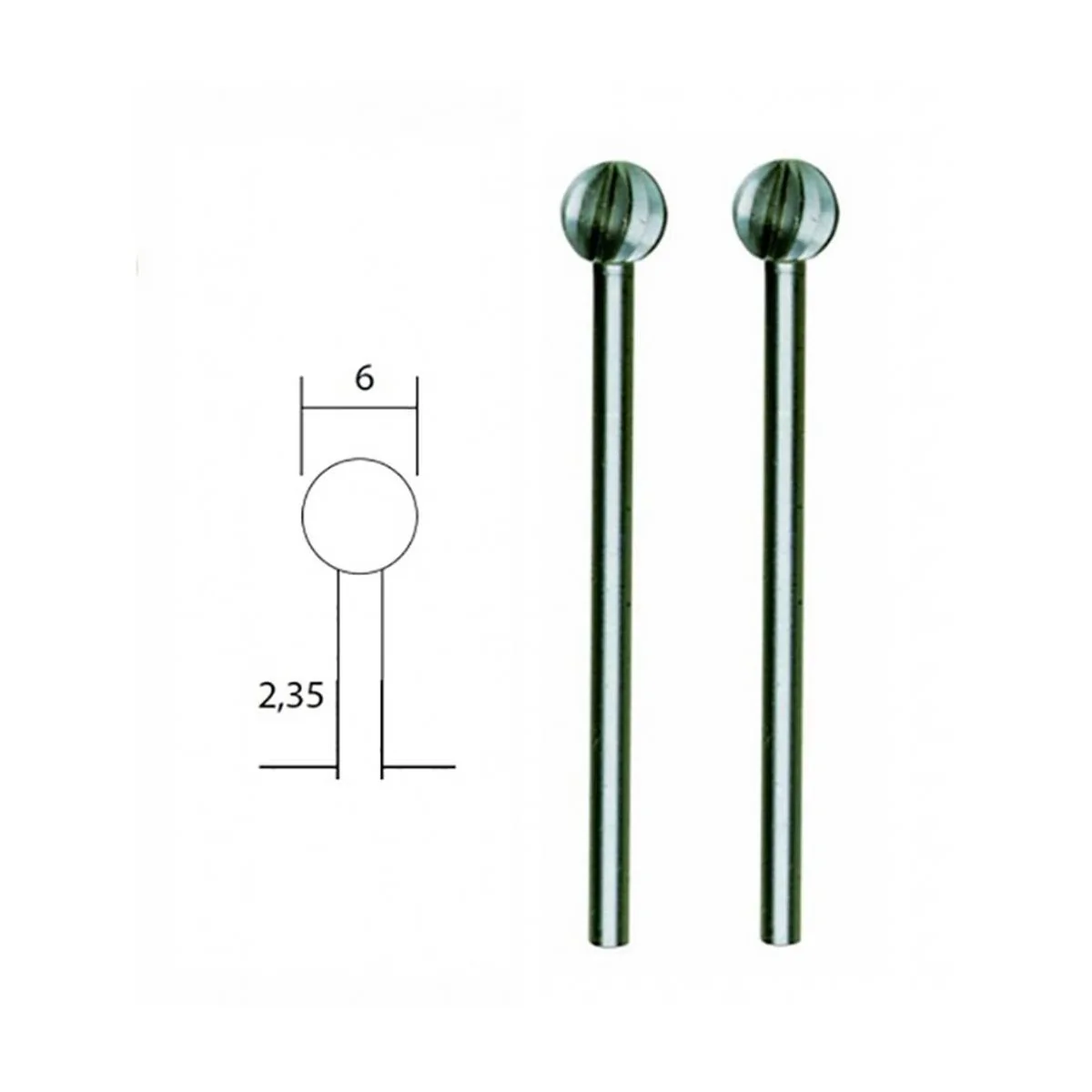 Fraise embout acier wolfram-vanadium, boule Ø 6mm (x2) Proxxon Proxxon PRX-28725 - 1 Fraise embout acier wolfram-vanadium, boule Ø 6mm (x2) Proxxon Proxxon PRX-28725 - 1