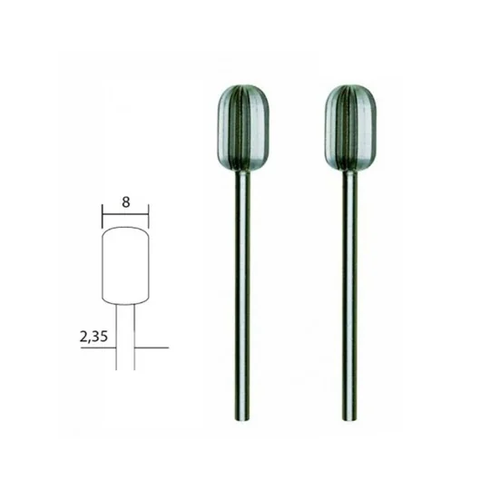 PRX-28726-Fraise embout acier wolfram-vanadium, cylindrique Ø 8mm (x2) Proxxon