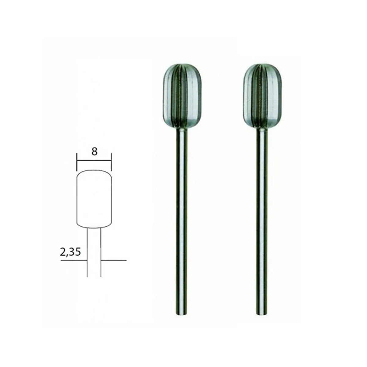 Proxxon 8mm diameter cylindrical steel tip milling cutter, wolfram-...