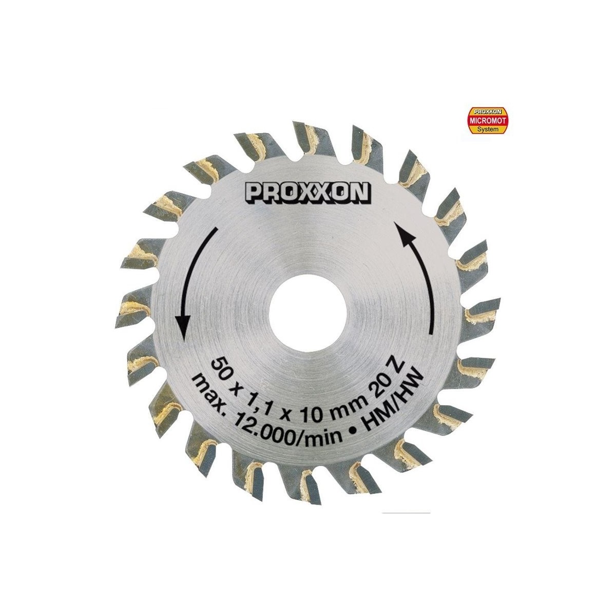 Proxxon 50mm Carbide-Tipped Circular Saw Blade, 20 Teeth