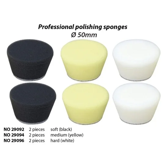 PRX-29096-Conical polishing sponge Ø 50 mm, hard (white) (x2) Proxxon