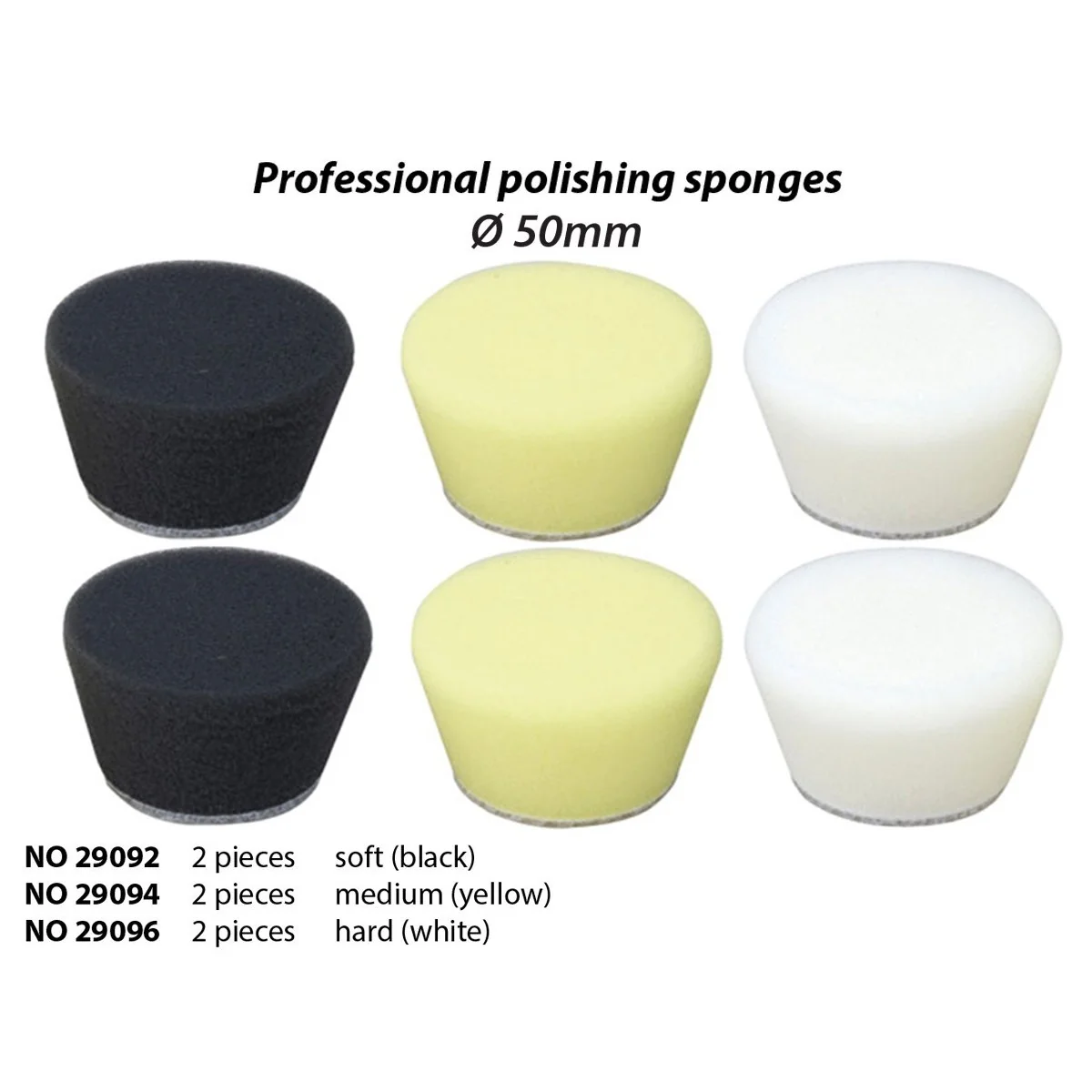 Conical polishing sponge Ø 50 mm, hard (white) (x2) Proxxon - PRX-2...