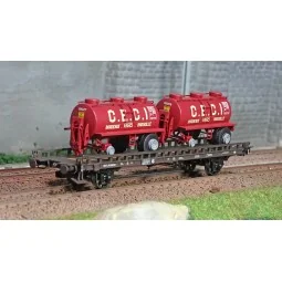 Ree models WB614 UFR Biporteur brown wagon, round tank trailers THI...