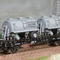 Ree models WB616 UFR Biporteur black wagon, round tank trailers SUL...