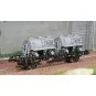 WB-616-Ree modeles WB616 Wagon UFR Biporteur noir, remorques citernes rondes SULLY-FLAYAC