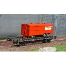 Ree models WB617 UFR Biporteur brown wagon, SOBOTRAF two-axle van t...