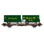 Ree models WB620 UFR Biporteur brown wagon, 2 SOTRALEST box trailers WB-620-Ree models WB620 UFR Biporteur brown wagon, 2 SOTRALEST box trailers