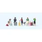 Preiser_10795-Preiser 10795 Personnages, Voyageurs avec trolley