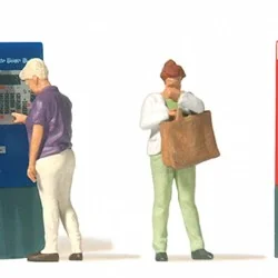 Preiser 10751 Figures, 4 figures and 2 vending machines - Preiser -...