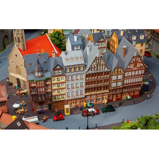 Faller_190077-Faller 190077 Maquette, Coffret promotionnel Maisons urbaines Römerberg Est