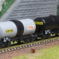 REE Modeles NW226 Set de 2 wagons citernes ANF, Transport de Produits pétroliers, SNCF, ALGECO / TOTAL, N- 1/160 Ree Modeles NW-