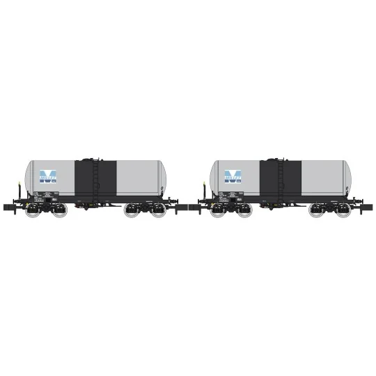 NW-230-REE Modeles NW230 Set of 2 ANF tank wagons, Lubricant Transport, SNCF, MILLET, N- 1/160