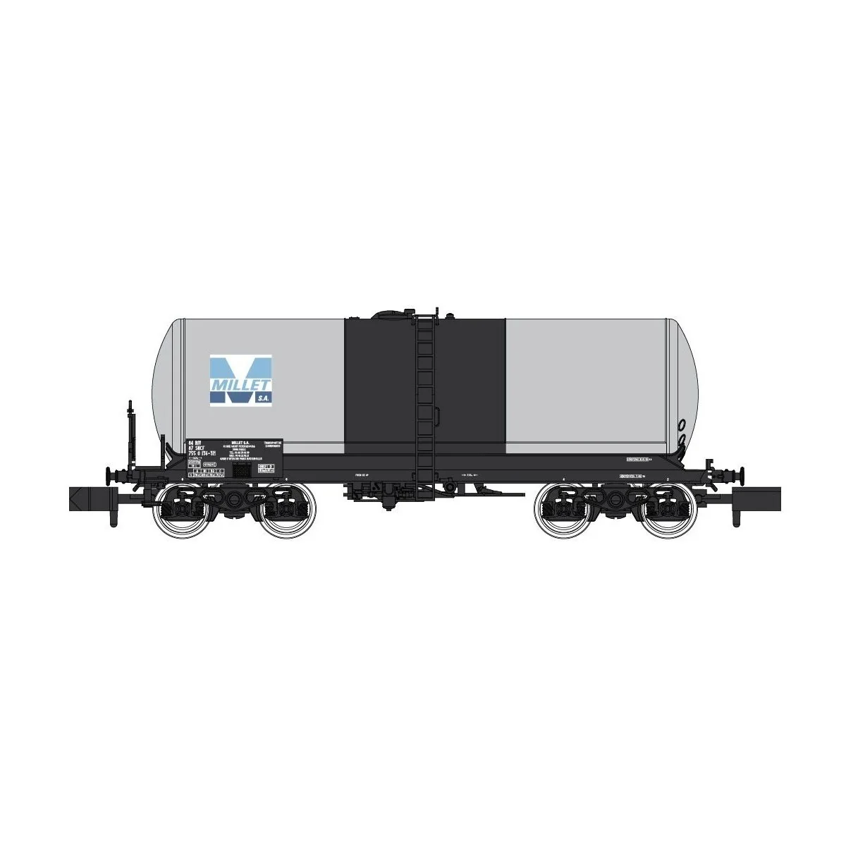 REE Modeles NW229 Wagon citerne ANF, Transport de Lubrifiants, SNCF, MILLET, N- 1/160 Ree Modeles NW-229 - 3