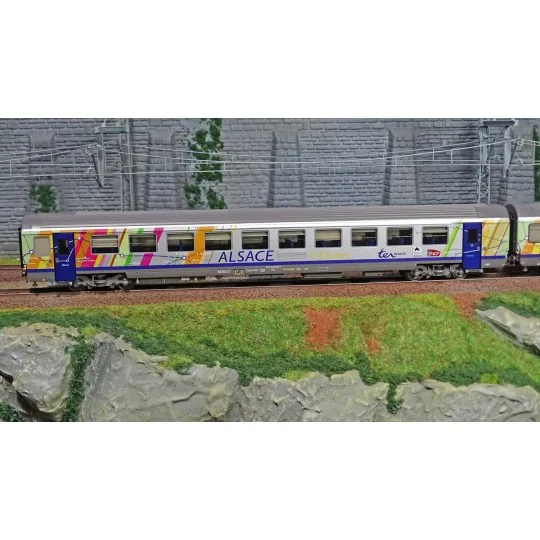 Lsm_41208-LS Models 41208 Set de 3 voitures Vtu VTU, B11tu PLC+ B11tu + B11tu, livrée Alsace, SNCF, logo carmillon