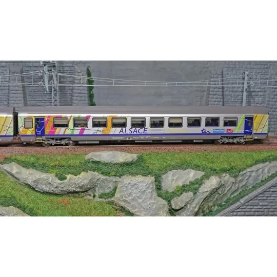 Lsm_41209-LS Models 41209 Set of 3 Vtu coaches: VTU, A10tu PLC + B11tu + B11tu, Alsace livery, Grand Est, SNCF, Carmillon logo