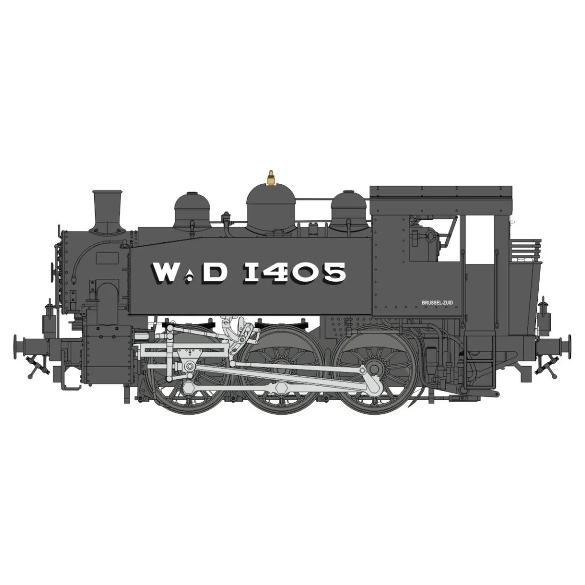Ree Modeles MB041S 030 TU Steam Locomotive WD-1405 Brussels, War De...
