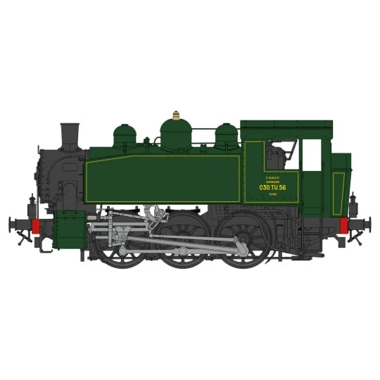 MB-102.S-Ree Modeles MB102S Locomotive à vapeur 030 TU SNCF 56 Ouest, Sotteville, digitale sonore, fumigène