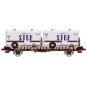 WB-636-Ree models WB636 UFR Biporteur HR brown wagon, STEF refrigerated trailers