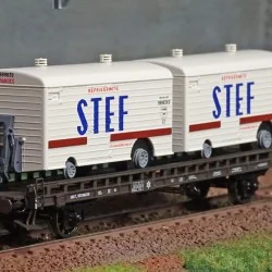 Ree models WB636 UFR Biporteur HR brown wagon, STEF refrigerated tr...