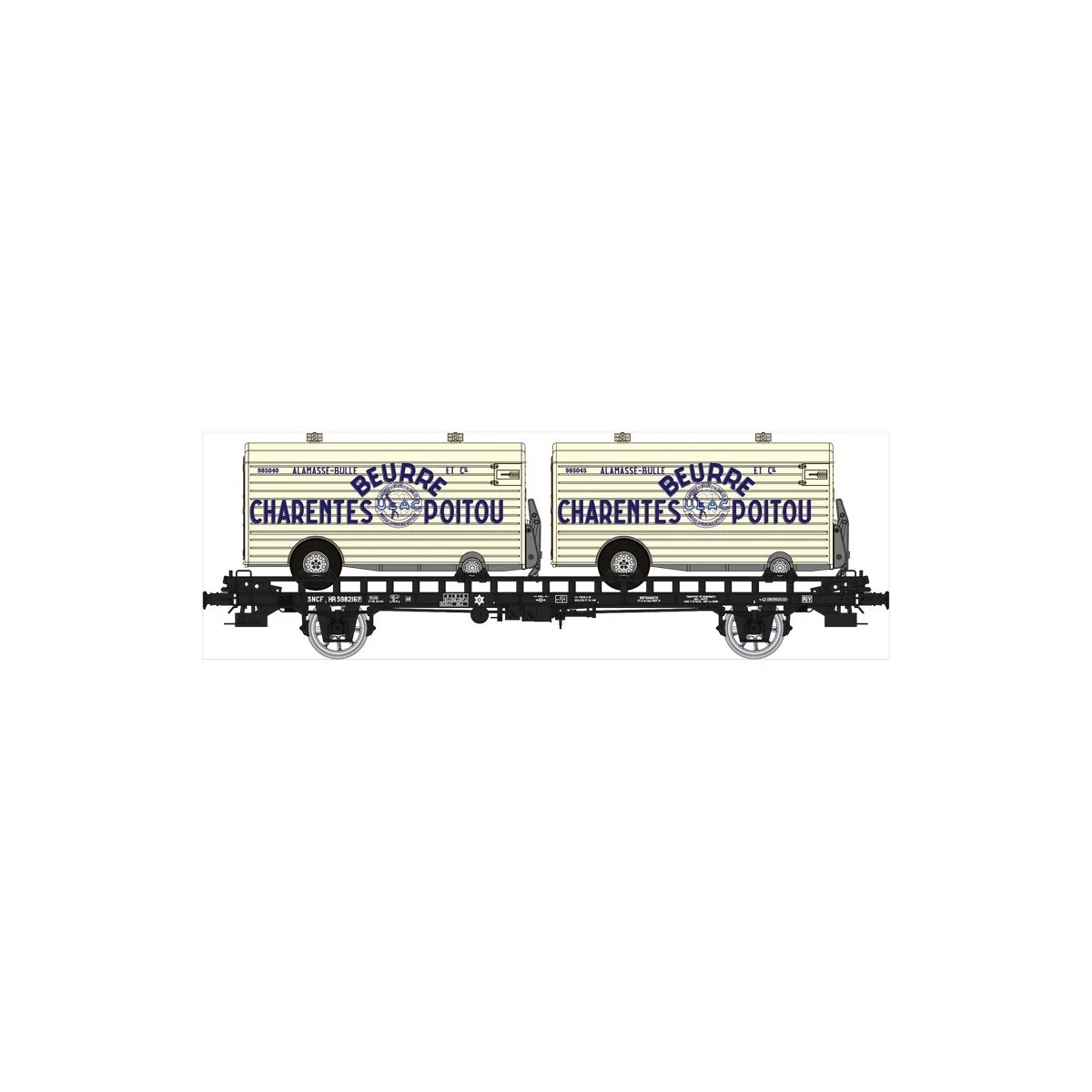 Ree models WB637 UFR Biporteur HR brown wagon, refrigerated trailer...