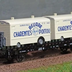 Ree modeles WB637 Wagon UFR Biporteur HR brun, remorques réfrigérante Beurre CHARENTES-POITOU Ree Modeles WB-637 - 1