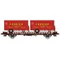 Ree models WB638 UFR Biporteur Wagon with screw brake HRv brown, CO... WB-638-Ree models WB638 UFR Biporteur Wagon with screw brake HRv brown, CORDIER van trailers