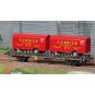 WB-638-Ree models WB638 UFR Biporteur Wagon with screw brake HRv brown, CORDIER van trailers