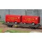 Ree models WB638 UFR Biporteur Wagon with screw brake HRv brown, CO... WB-638-Ree models WB638 UFR Biporteur Wagon with screw brake HRv brown, CORDIER van trailers